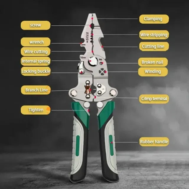 Foldable Multi-Tool Pliers for Electricians – Portable 12-in-1 Pocket Tool