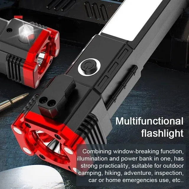8-in-1 Portable Rechargeable LED Torch Flashlight