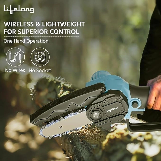 6-Inch Cordless Mini Chainsaw – 20V Rechargeable Electric Pruning Saw